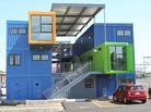 A front view of the shipping container office building A front view of the shipping container office building